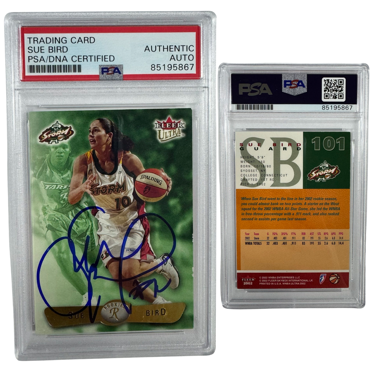 2003 Sue Bird Autographed Fleer Ultra Rookie #101 PSA Auto Authentic