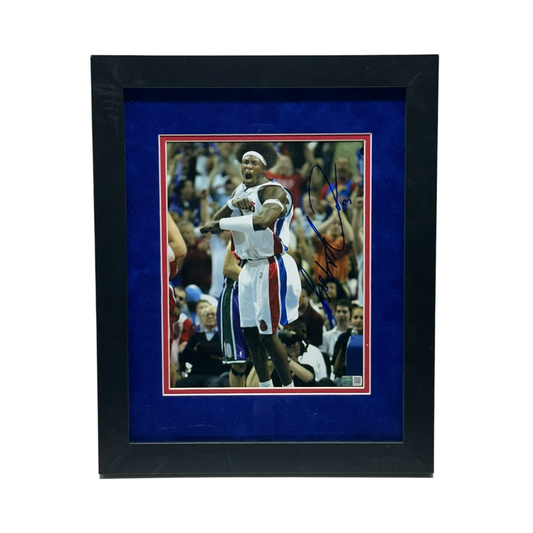 Ben Wallace Autographed Detroit Pistons Scream 8x10 Steiner CX - Framed