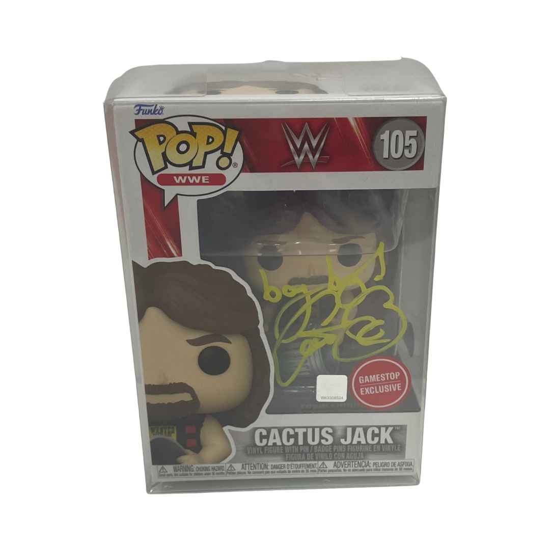 Mick Foley Cactus Jack Autographed WWE Funko Pop "Bang Bang" Inscription Beckett