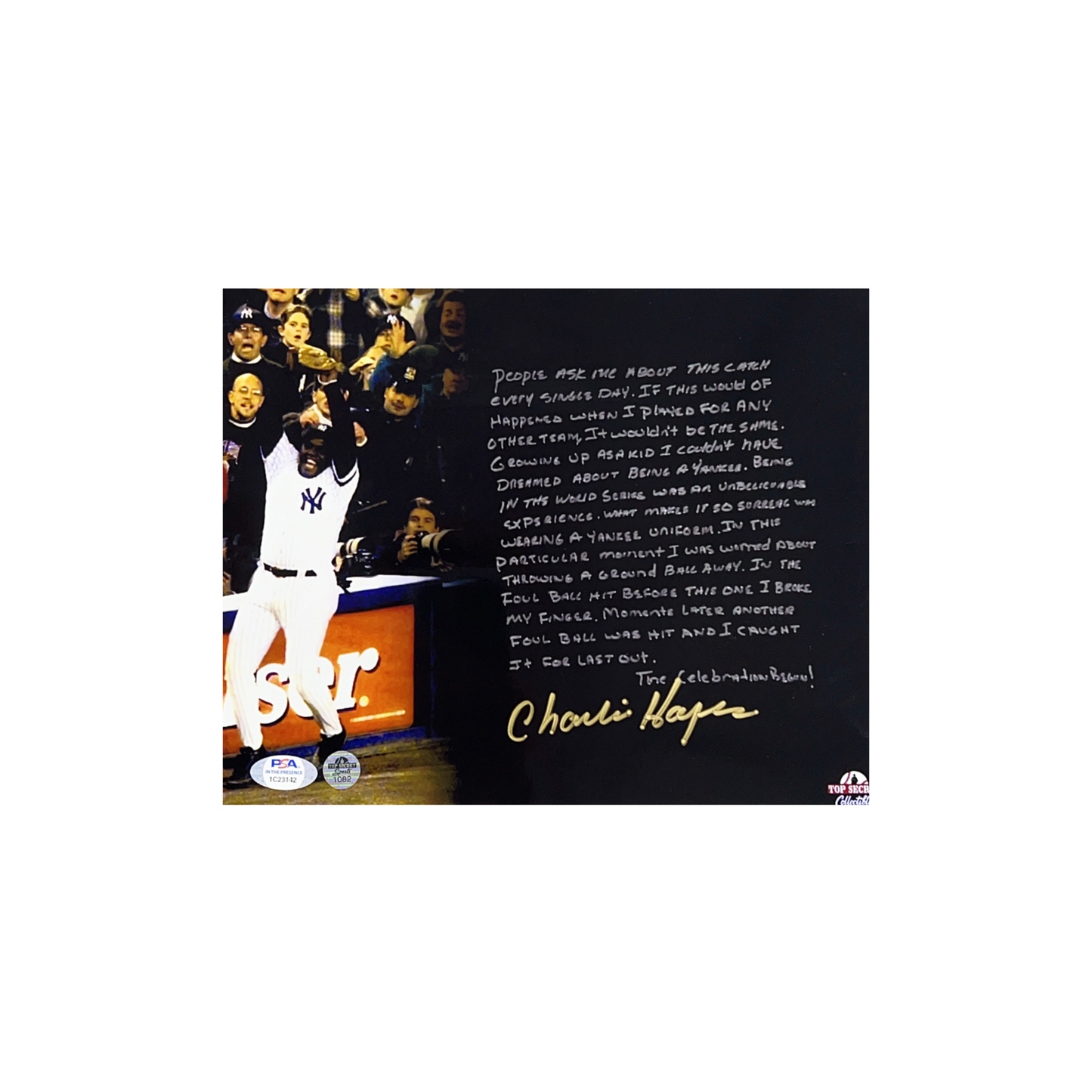 Charlie Hayes Autographed New York Yankees Quote 8x10 PSA