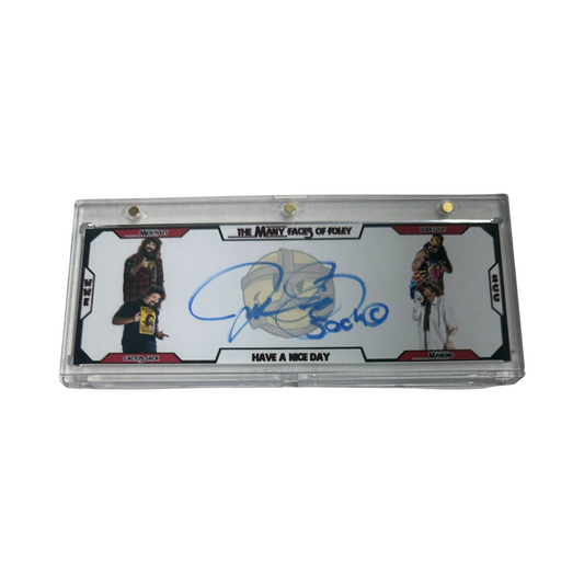 Mick Foley The Many Faces Of Foley Autographed BG Exclusive WWE Card "Socko" Inscribed Beckett