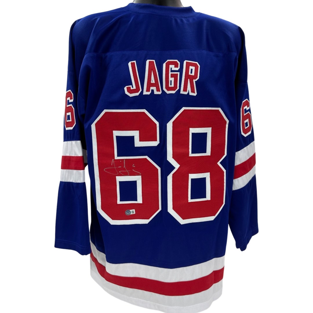 Jaromir Jagr Autographed New York Rangers Blue Jersey Beckett