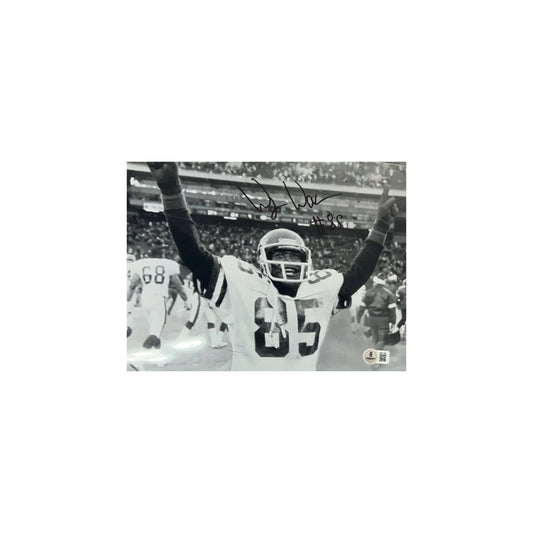Wesley Walker Autographed New York Jets B&W Arms Up 8x10 Beckett