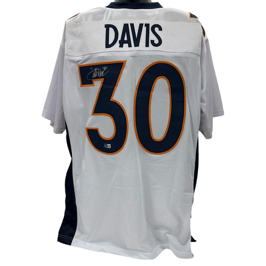 Terrell Davis Autographed Denver Broncos White Jersey Beckett