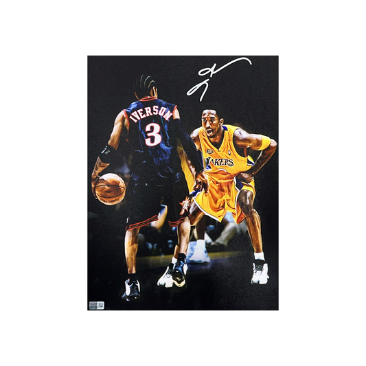 Allen Iverson Autographed Philadelphia 76ers vs Kobe 11x14 Steiner CX