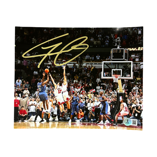 Gilbert Arenas Autographed Washington Wizards Fade Buzzer Beater 8x10 Photo Beckett