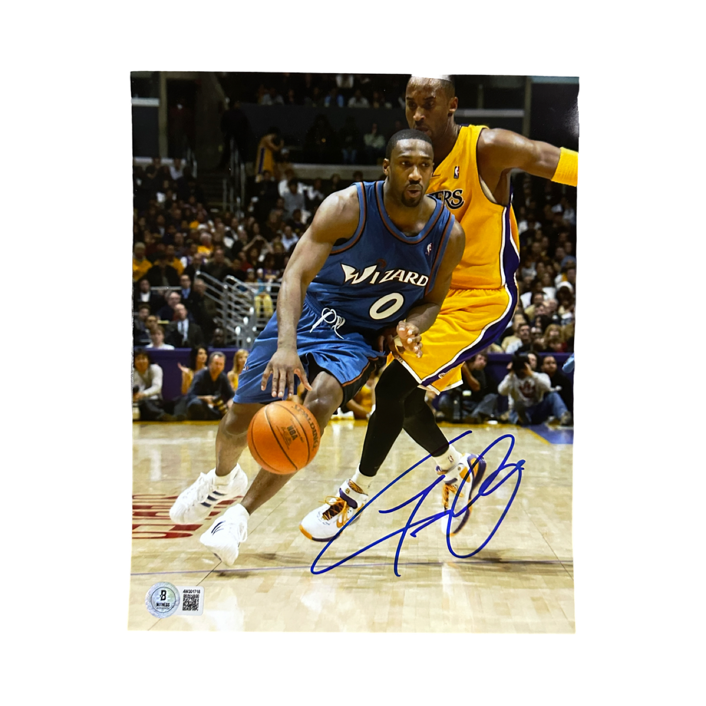 Gilbert Arenas Autographed Washington Wizards With Kobe Bryant 8x10 Photo Beckett