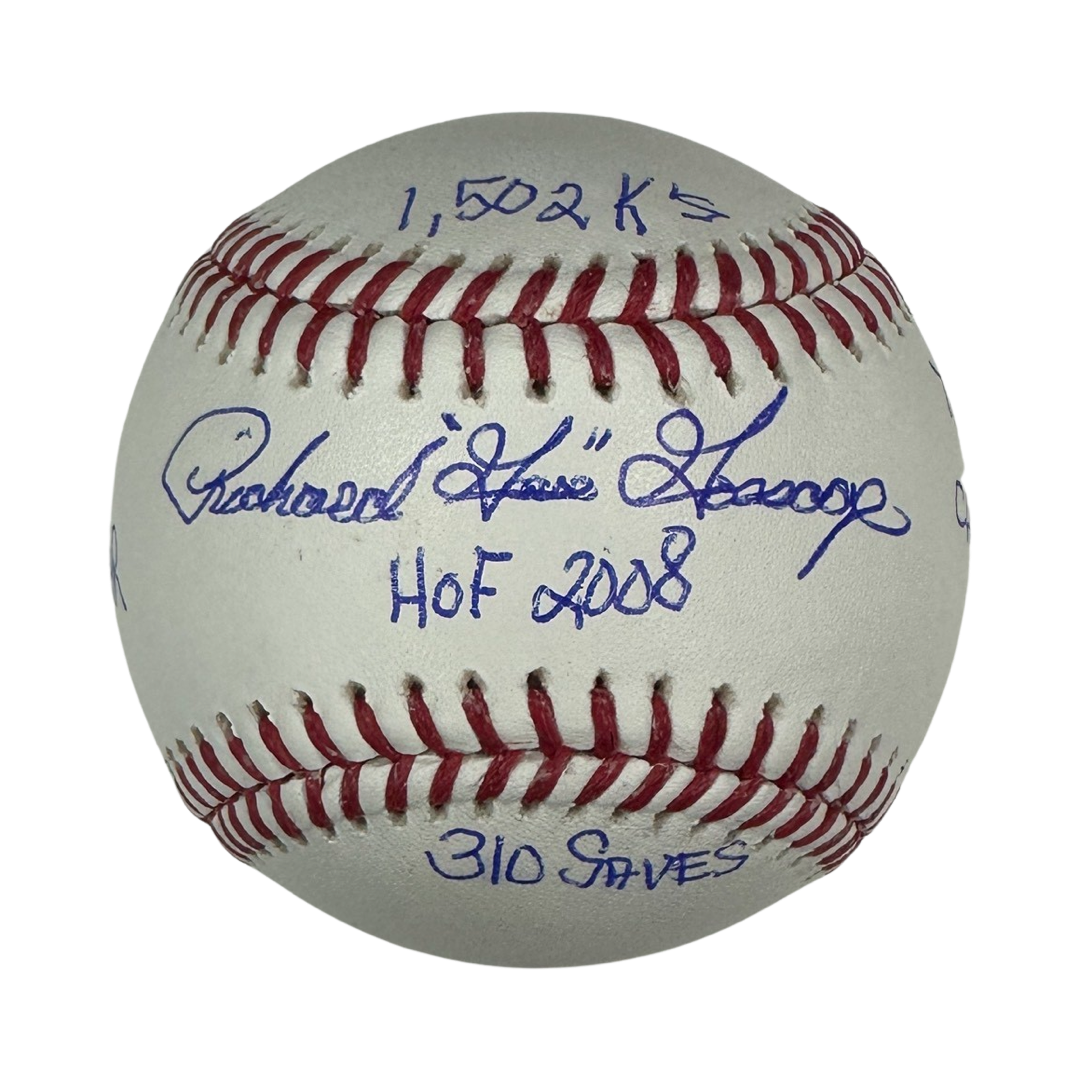 Richard "Goose" Gosage Autographed OMLB "HOF 2008, 1,502 K's, 9x ALLSTAR, 78' WS CHAMPS, 310 SAVES" Inscription Beckett
