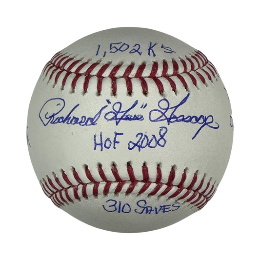 Richard "Goose" Gosage Autographed OMLB "HOF 2008, 1,502 K's, 9x ALLSTAR, 78' WS CHAMPS, 310 SAVES" Inscription Beckett