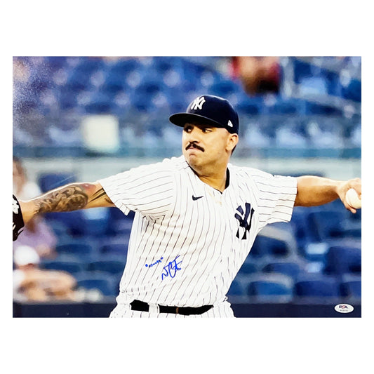 Nestor Cortes Autographed New York Yankees 16x20 Nasty Inscription PSA
