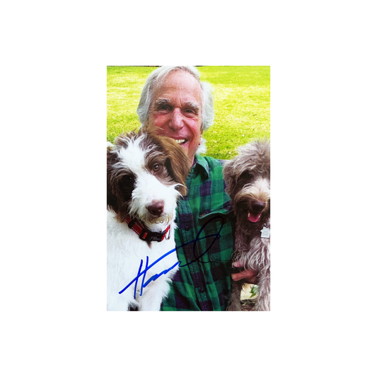 Henry Winkler Autographed Postcard With Dogs Steiner CX