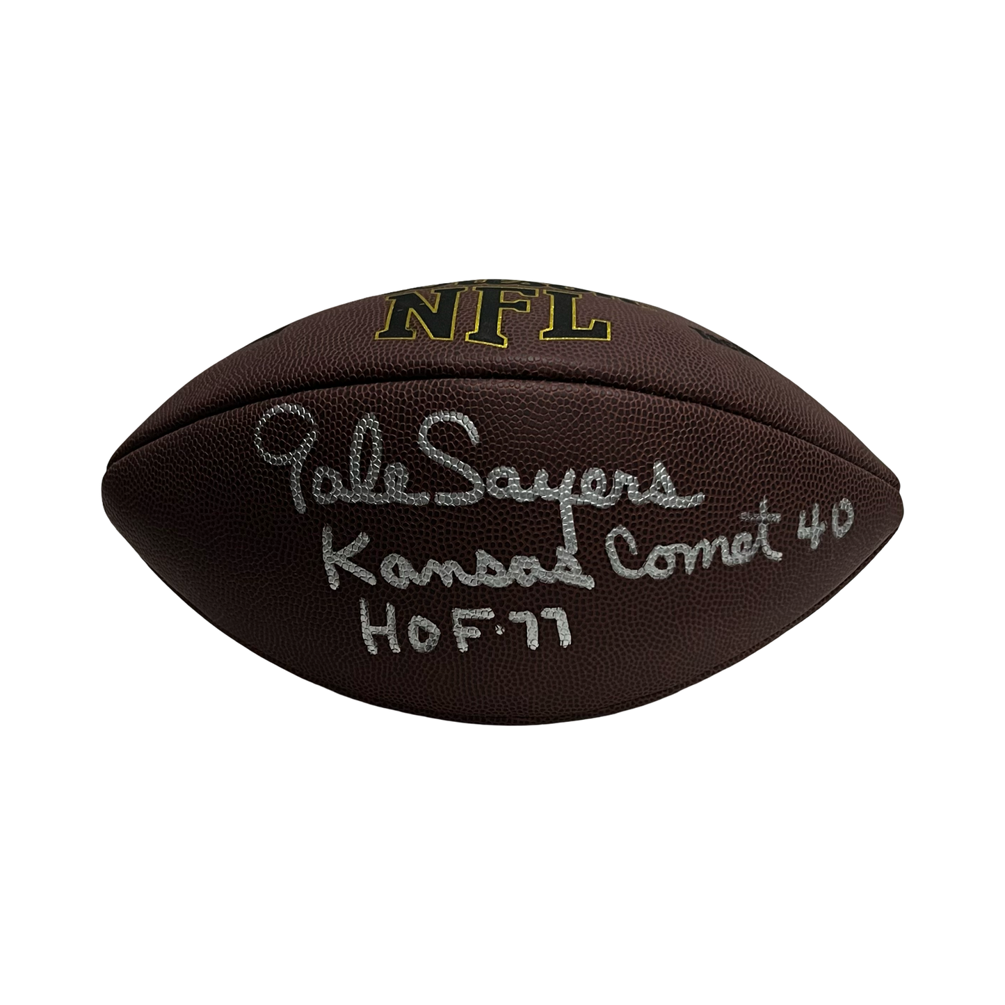 Gale Sayers Autographed Chicago Bears "HOF 77" Inscribed Signed Football Beckett BAS
