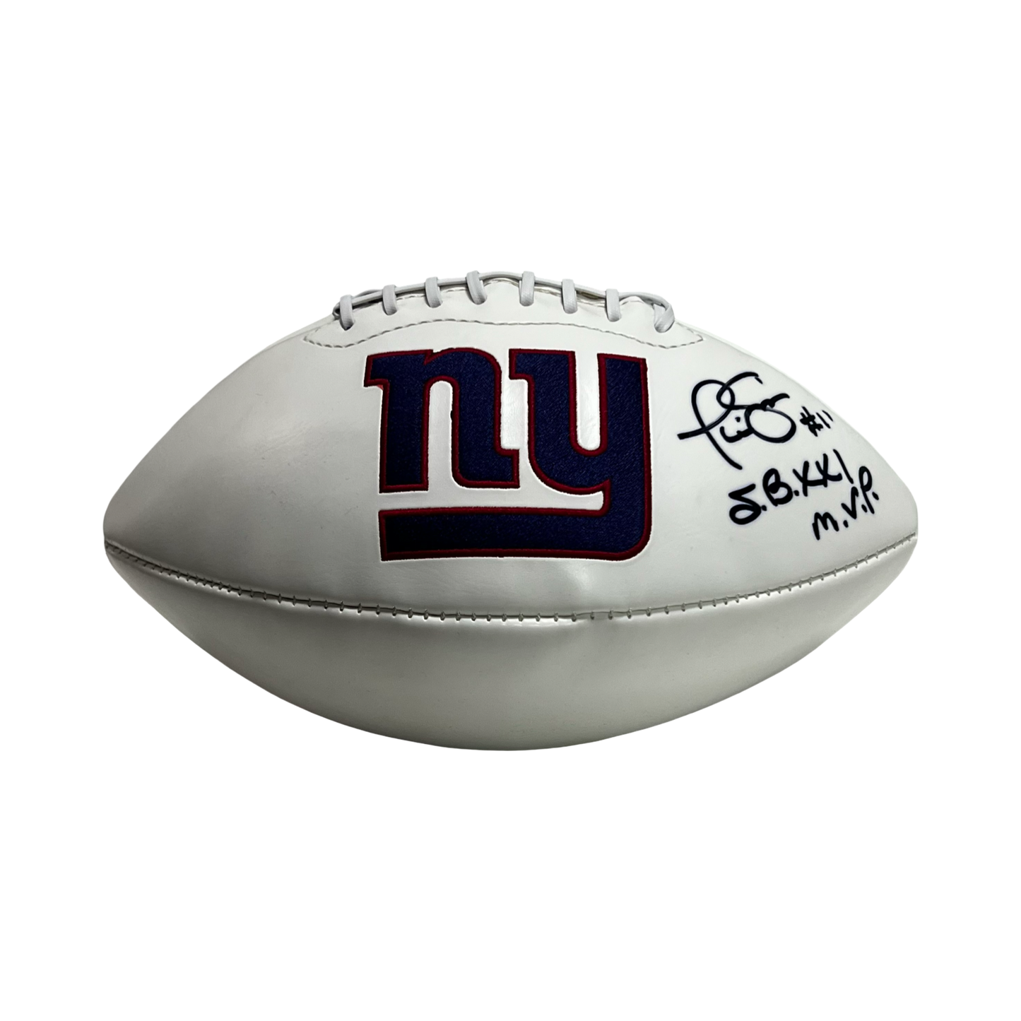 Phil Simms Autographed New York Giants SBXXI M.V.P. Inscribed Football Beckett BAS