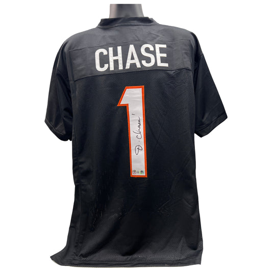 Ja'Marr Chase Autographed Cincinnati Bengals Black Jersey Beckett