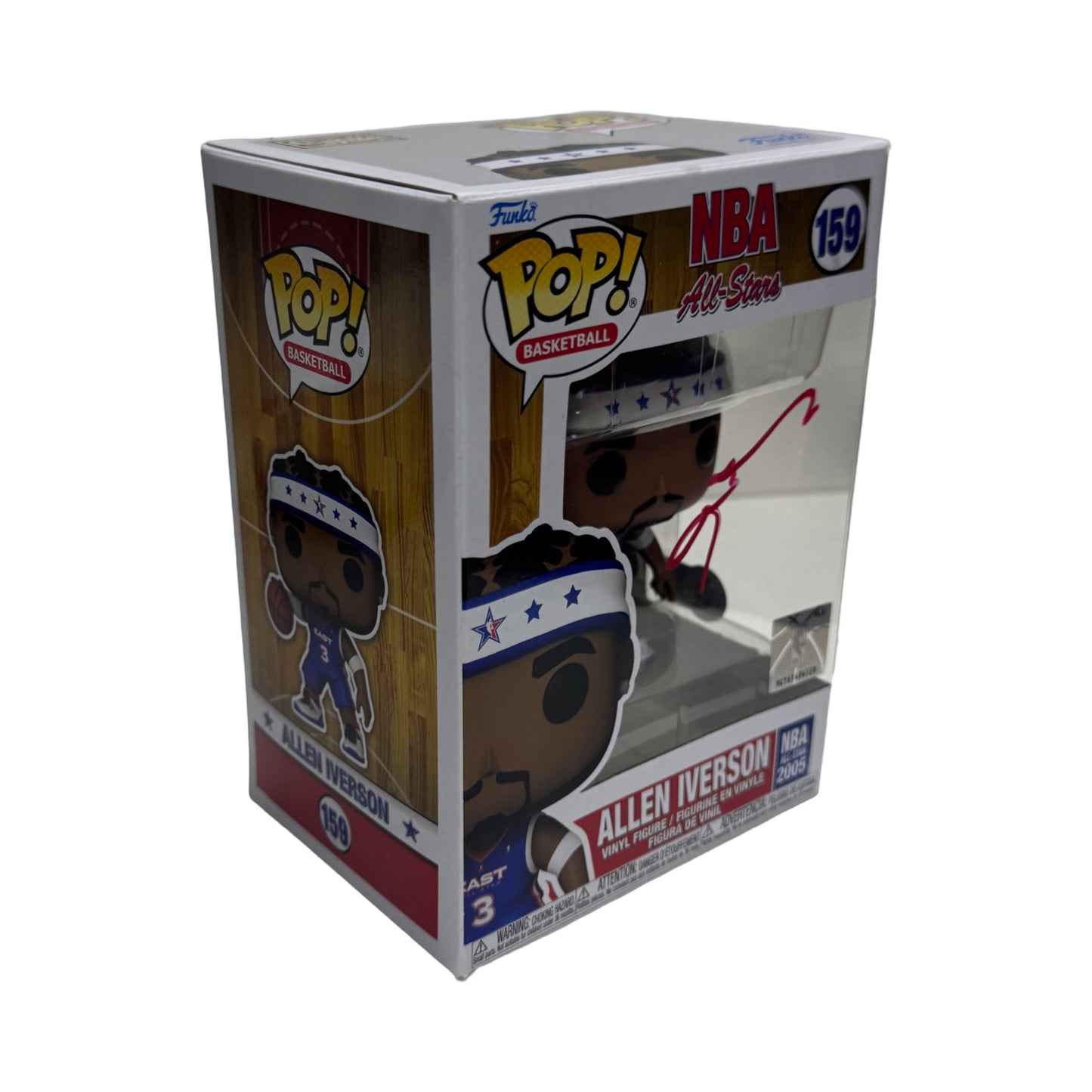 Allen Iverson Autographed Philadelphia 76’ers All Star Funko Pop Red Ink BAS Beckett