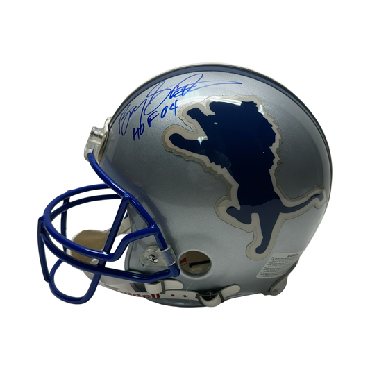 Barry Sanders Autographed Detroit Lions "HOF 04" Inscribed Ridell Authentic Helmet Beckett
