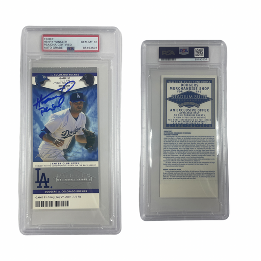 Henry Winkler Autographed Dodger Ticket From Personal Collection PSA Auto Authentic