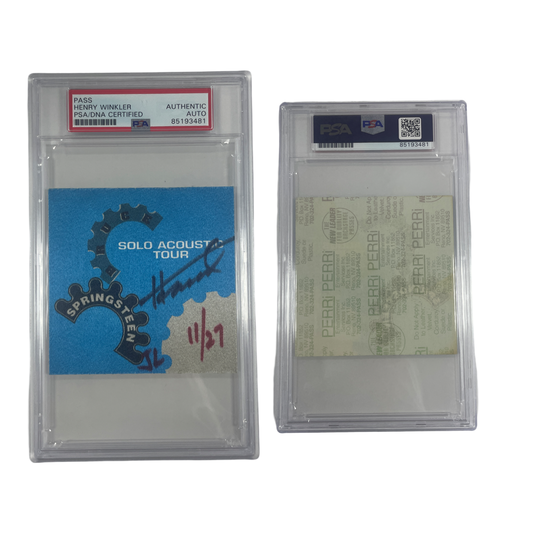 Henry Winkler Autographed Bruce Springsteen Concert Pass From Personal Collection PSA Auto Authentic