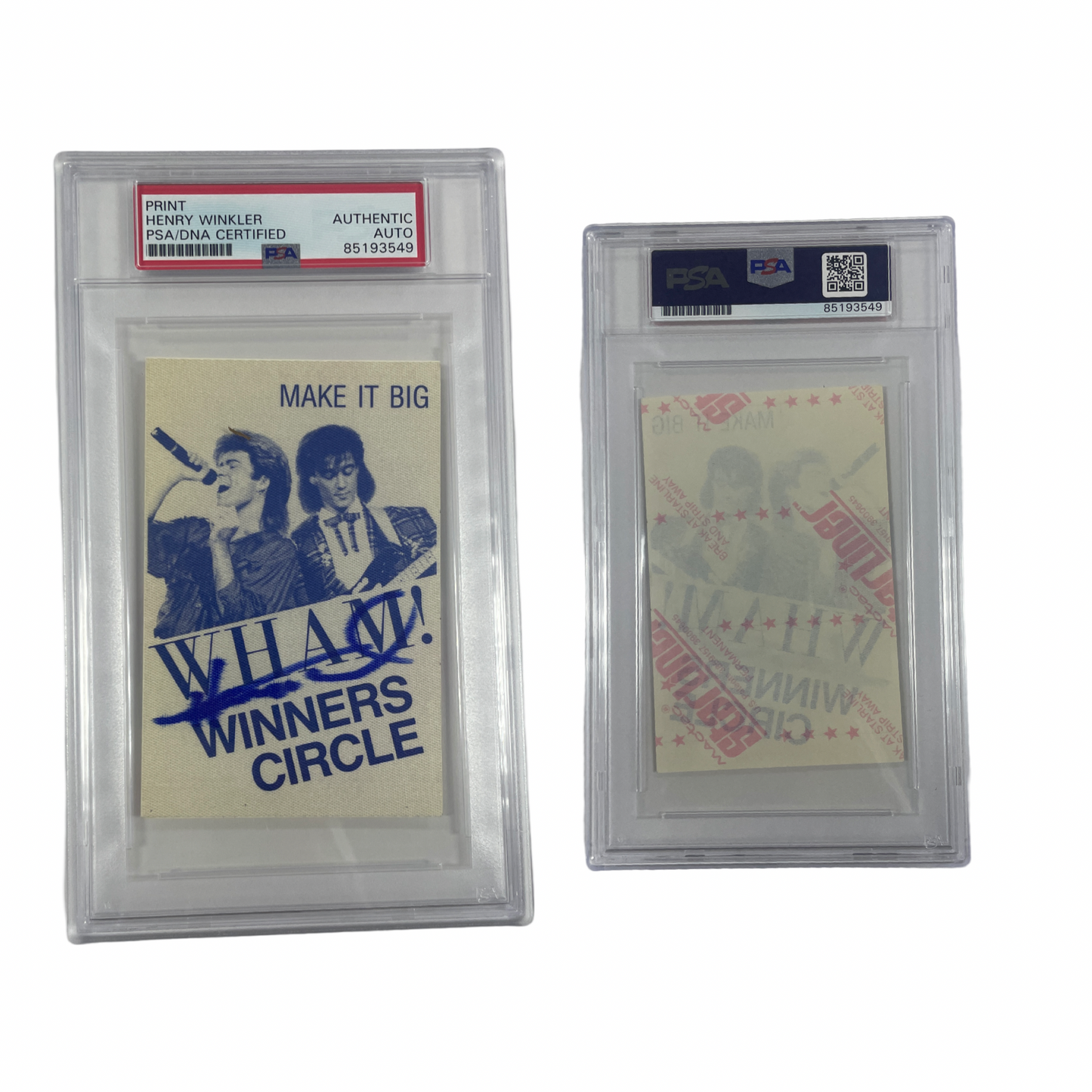 Henry Winkler Autographed Wham! Concert Pass From Personal Collection PSA Auto Authentic