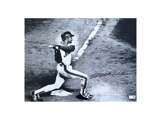 Mookie Wilson Autographed New York Mets B&W 11x14 Steiner CX