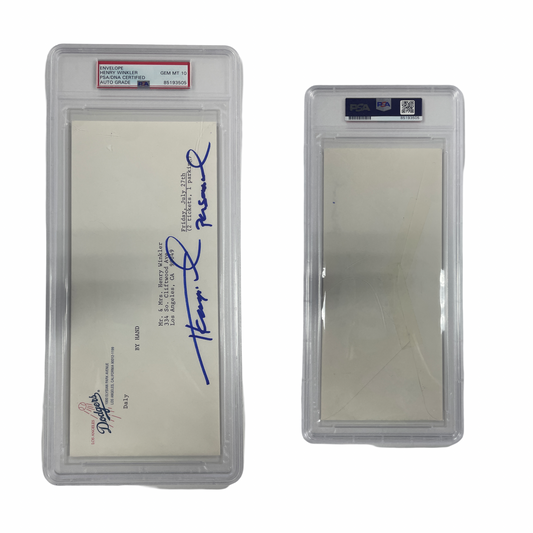 Henry Winkler Autographed Dodgers Envelope From Personal Collection PSA Auto Authentic