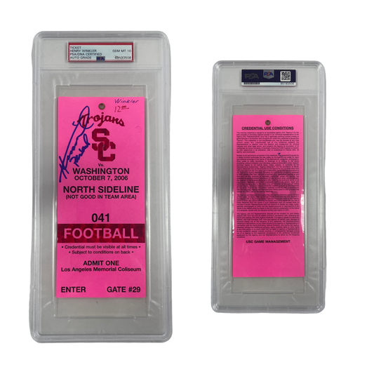 Henry Winkler Autographed USC VS Washington Football Admission Ticket From Personal Collection PSA Auto Authentic