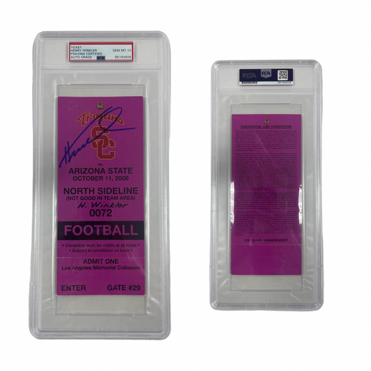 Henry Winkler Autographed USC VS AZ State Football Admission Ticket From Personal Collection PSA Auto Authentic