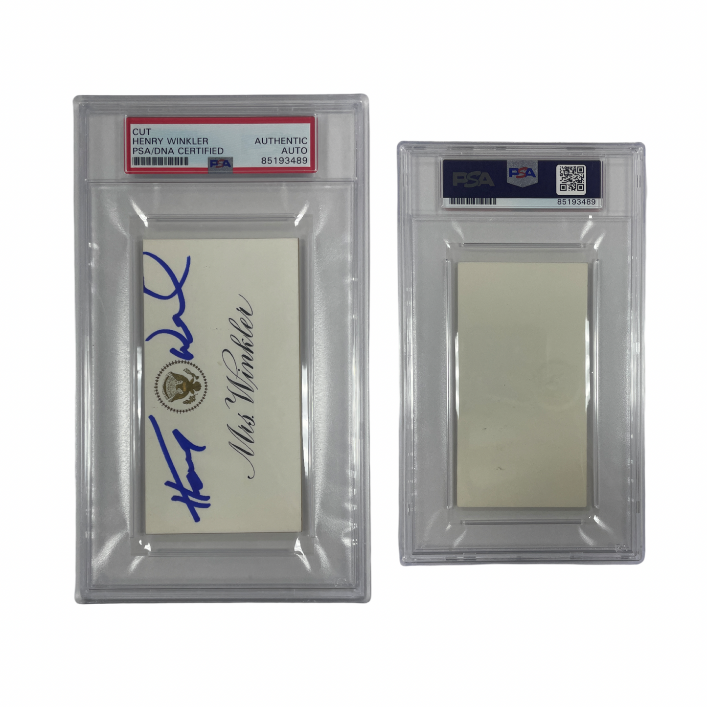 Henry Winkler Autographed Presidential Inauguration Name Card From Personal Collection PSA Auto Authentic