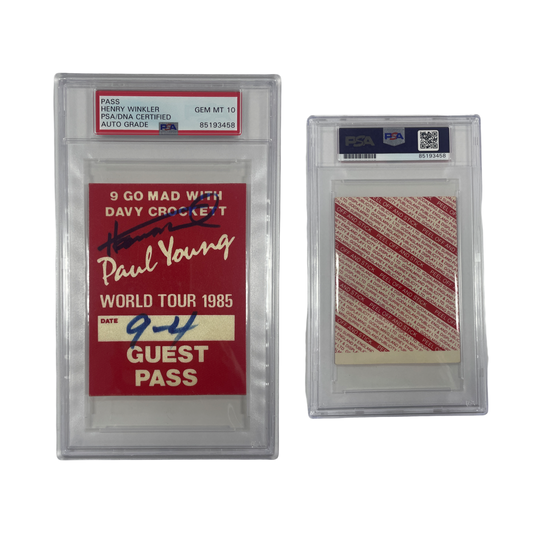Henry Winkler Autographed Paul Young Concert Pass From Personal Collection PSA Auto Authentic