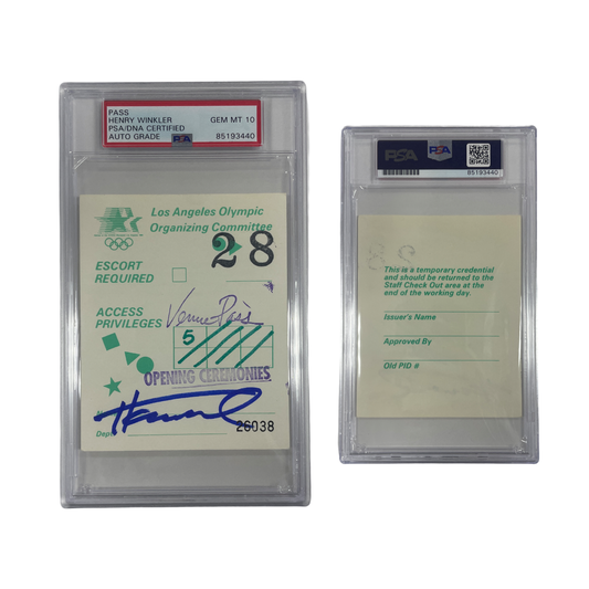 Henry Winkler Autographed Olympics Opening Ceremony Pass From Personal Collection PSA Auto Authentic