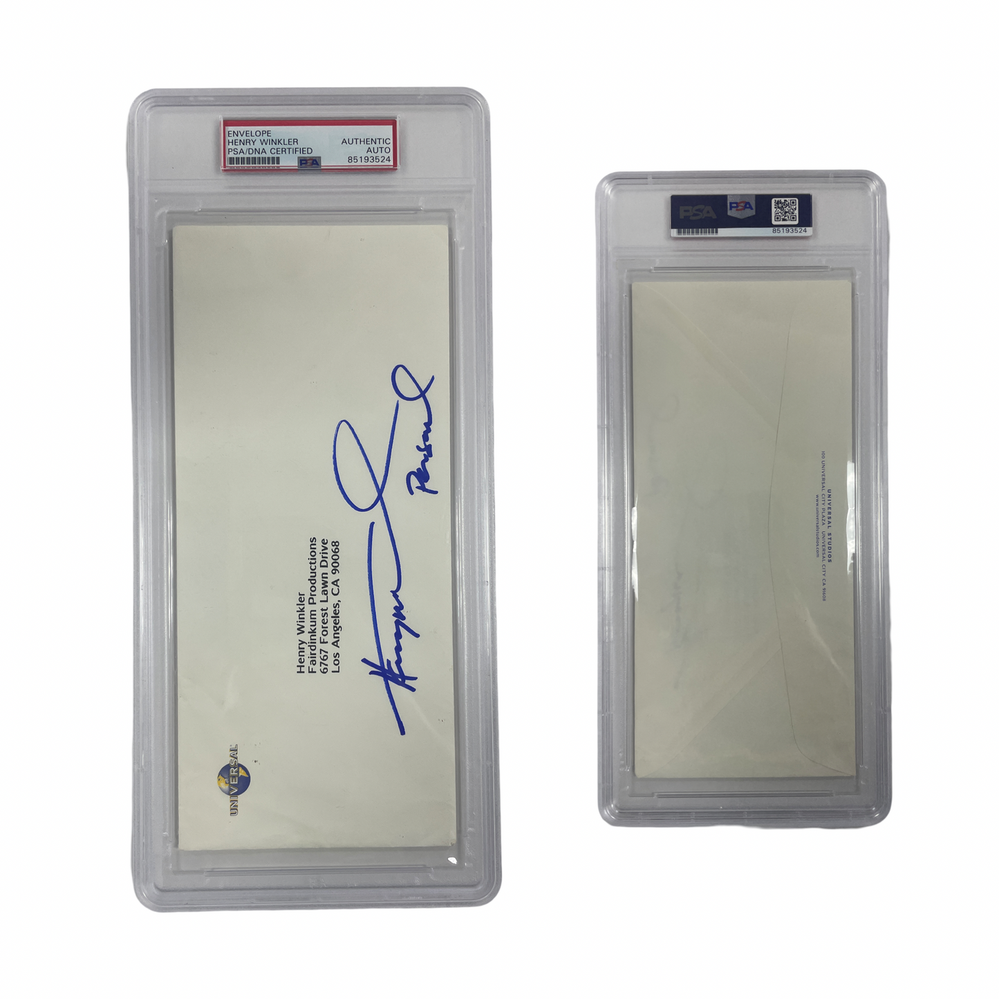Henry Winkler Autographed Universal Envelope From Personal Collection PSA Auto Authentic