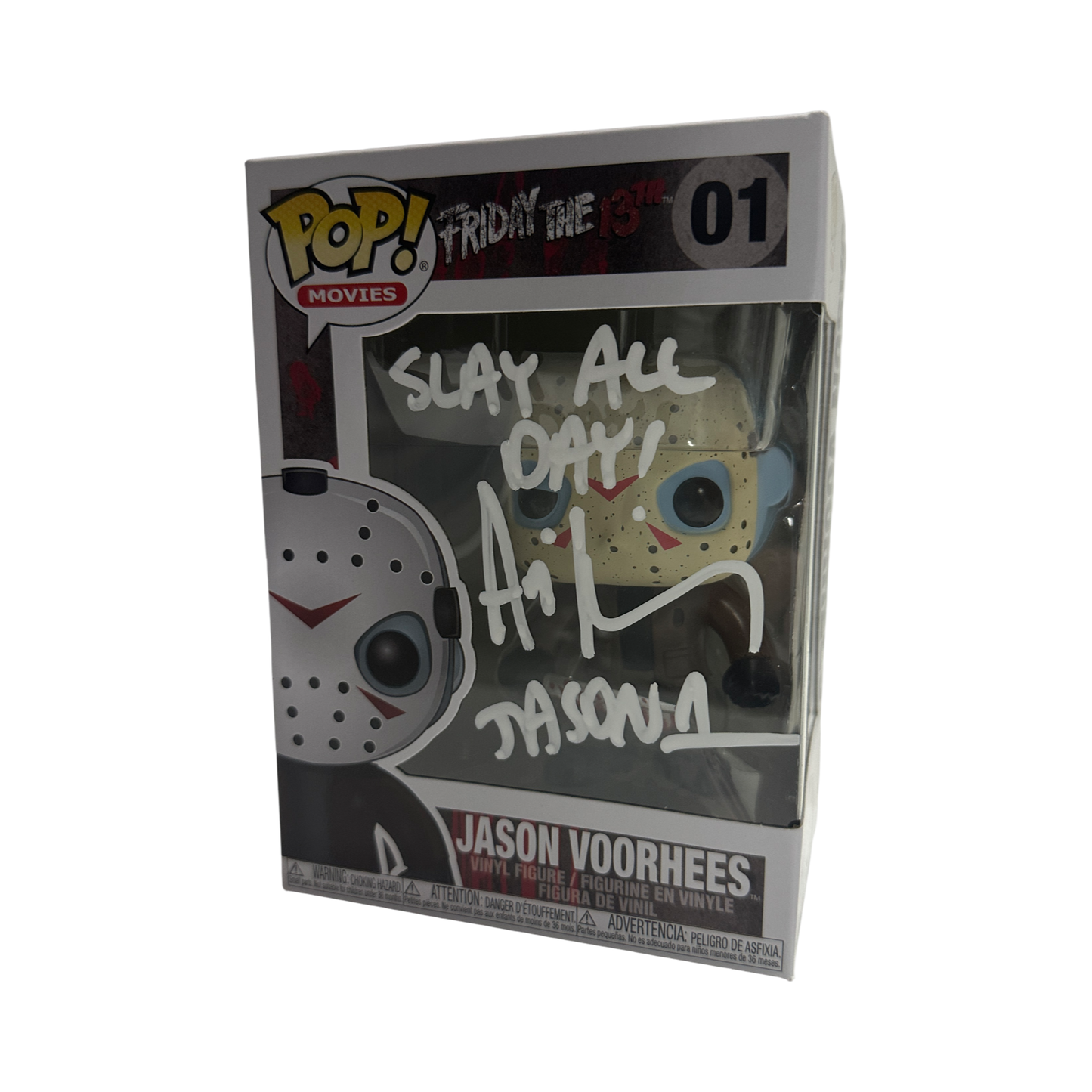 Ari Lehman Autographed Friday The 13th  "Slay All Day!, Jason 1" Inscribed Jason Voorhees Funko Pop White Ink Beckett