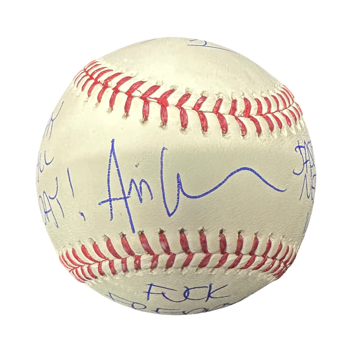 Ari Lehman Autographed Friday The 13th "Slay All Day!, Fuck Freddy!, Jason Never Dies!, Jason 1" Inscribed Stat OMLB Beckett