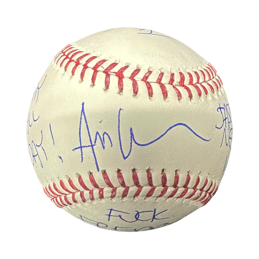 Ari Lehman Autographed Friday The 13th "Slay All Day!, Fuck Freddy!, Jason Never Dies!, Jason 1" Inscribed Stat OMLB Beckett