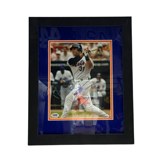 Mike Piazza Autographed New York Mets Running Framed 8x10 PSA