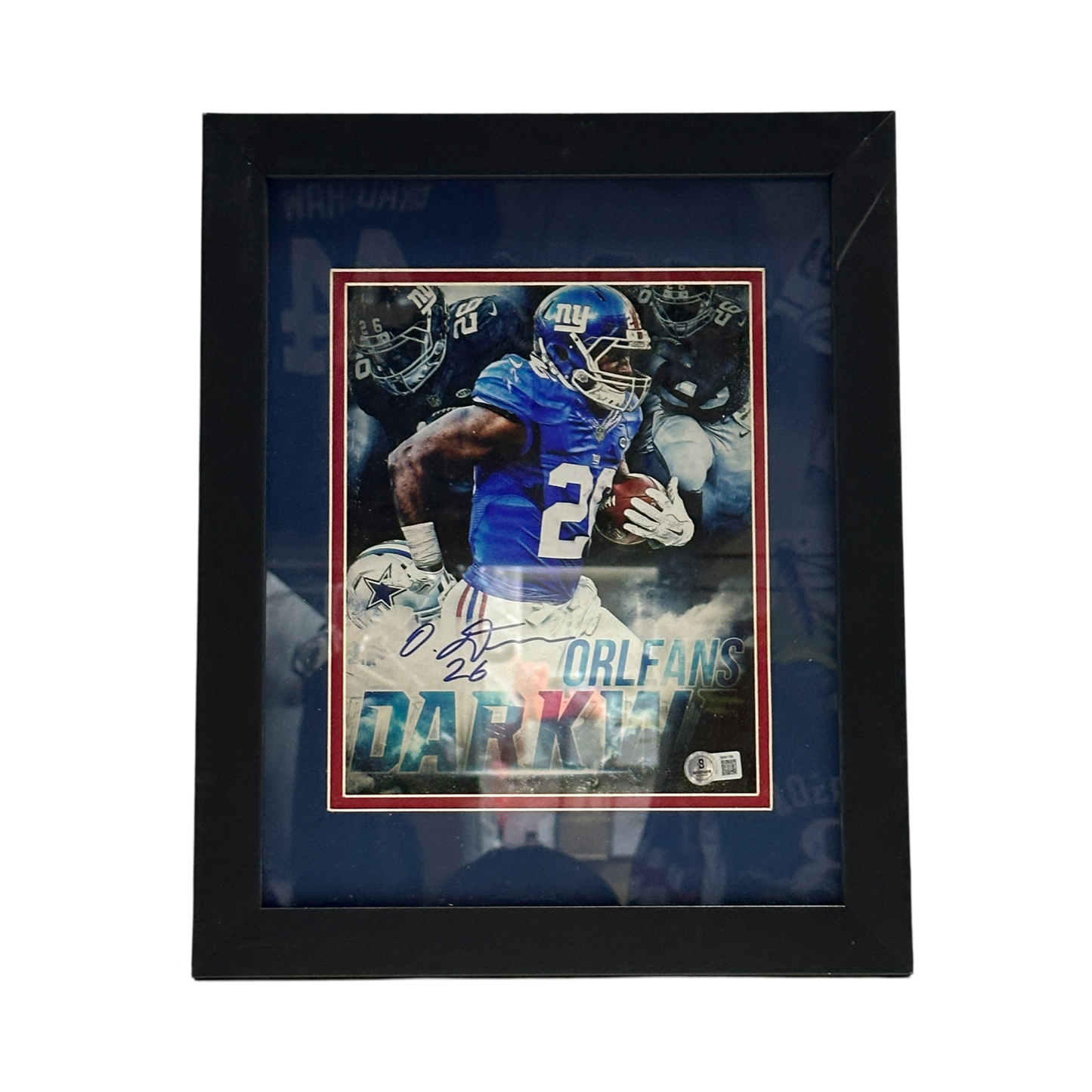 Orleans Darkwa Autographed Framed 8x10 Beckett