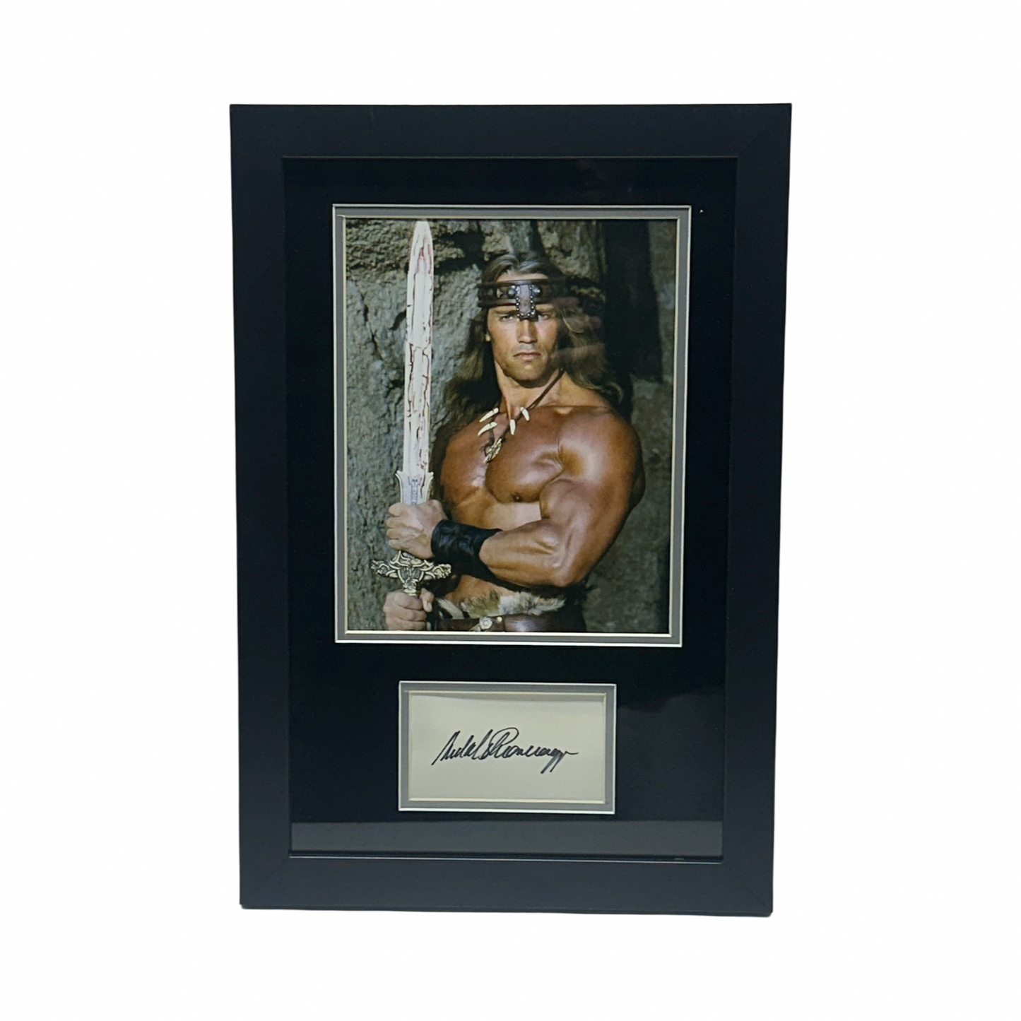 Arnold Schwarzenegger Autographed Conan The Barbarian Cut Beckett - Framed