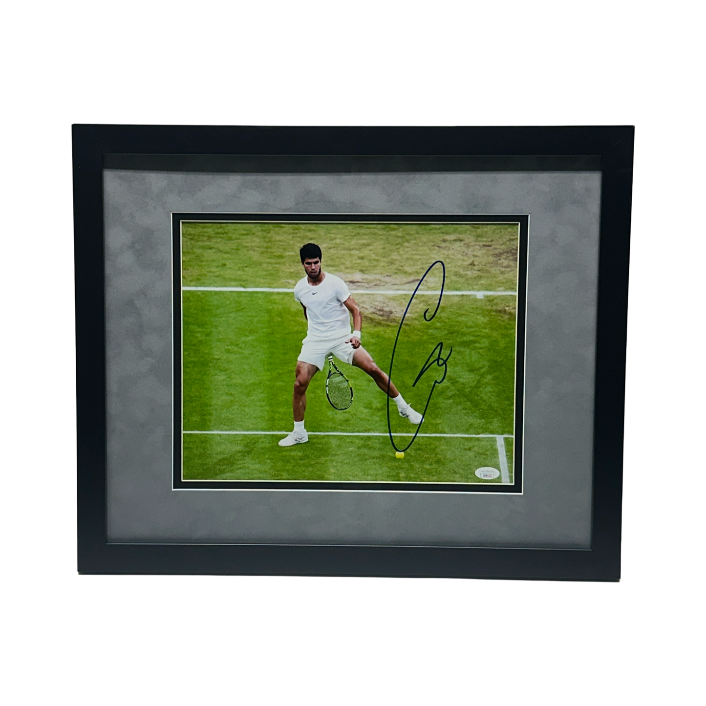 Carlos Alacaraz Autographed Between Legs 11x14 JSA - Framed