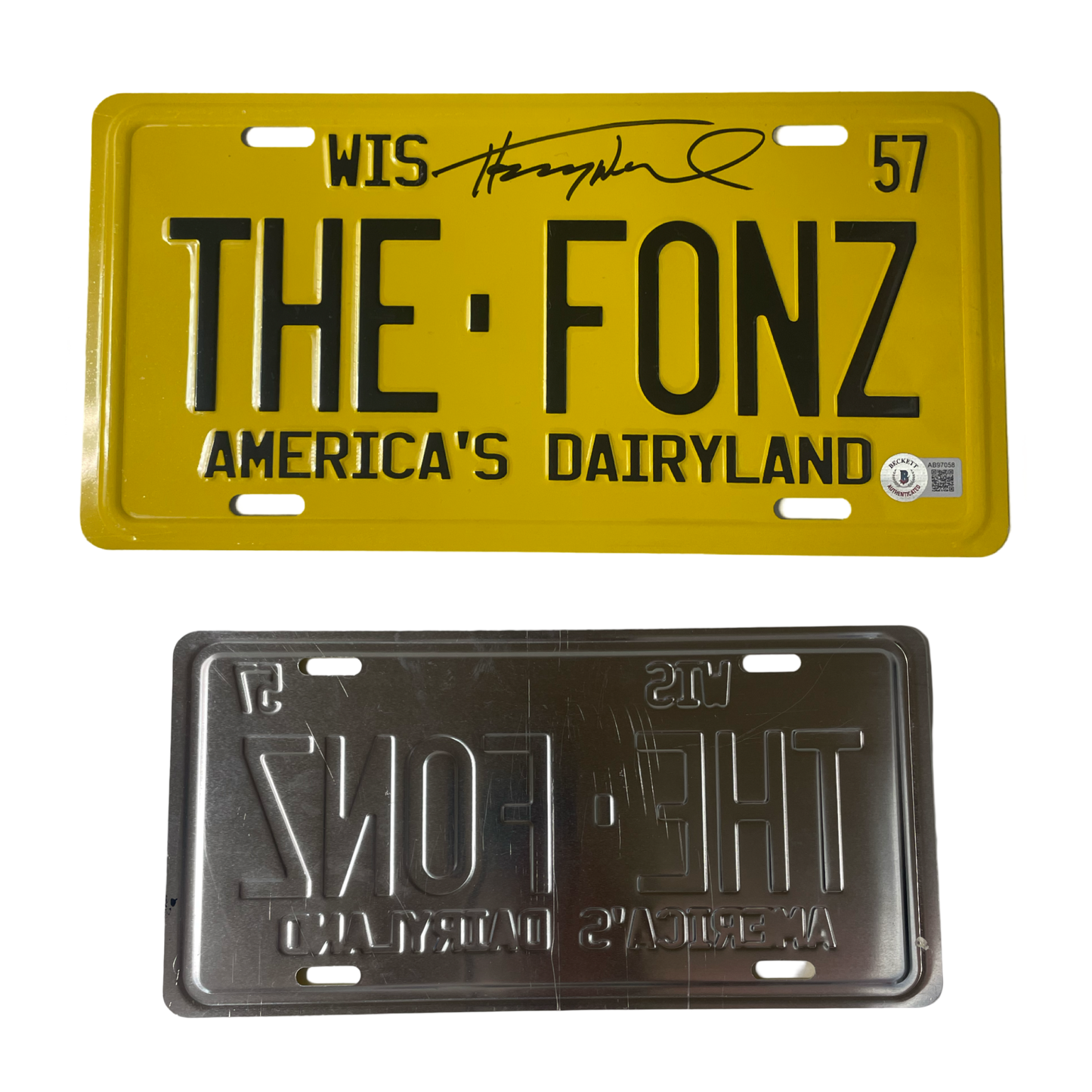 Henry Winkler The Fonz Wisconsin 1957 Autographed License Plate Beckett