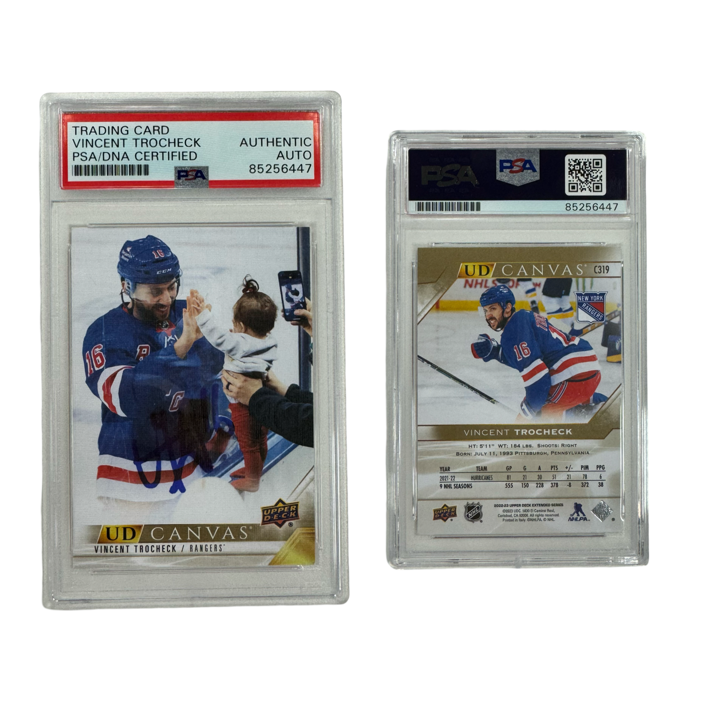2022-23 Vincent Trocheck Autographed Upper Deck UD Canvas #C319 PSA Auto Authentic