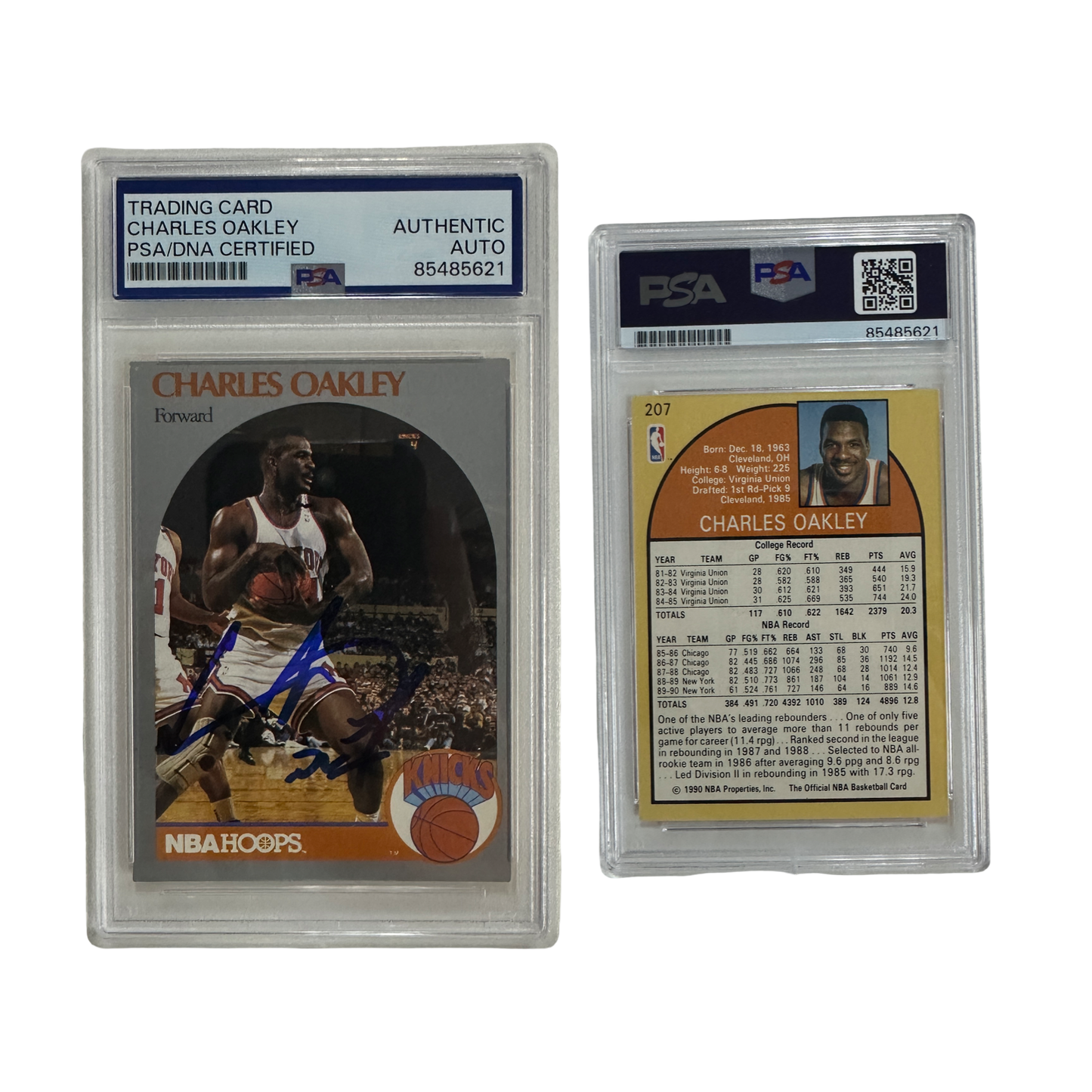 1990 Charles Oakley Autographed NBA Hoops #207 PSA Auto Authentic
