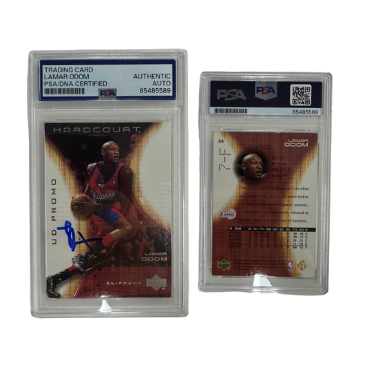 2003 Lamar Odom Autographed Upper Deck Hardcourt UD Promo #33 PSA Auto Authentic