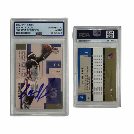 2003-04 Ben Wallace Autographed Fleer Genuine Insider #39 PSA Auto Authentic