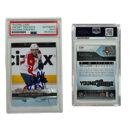 2014-15 Vincent Trocheck Autographed Upper Deck Young Guns #226 PSA Auto Authentic
