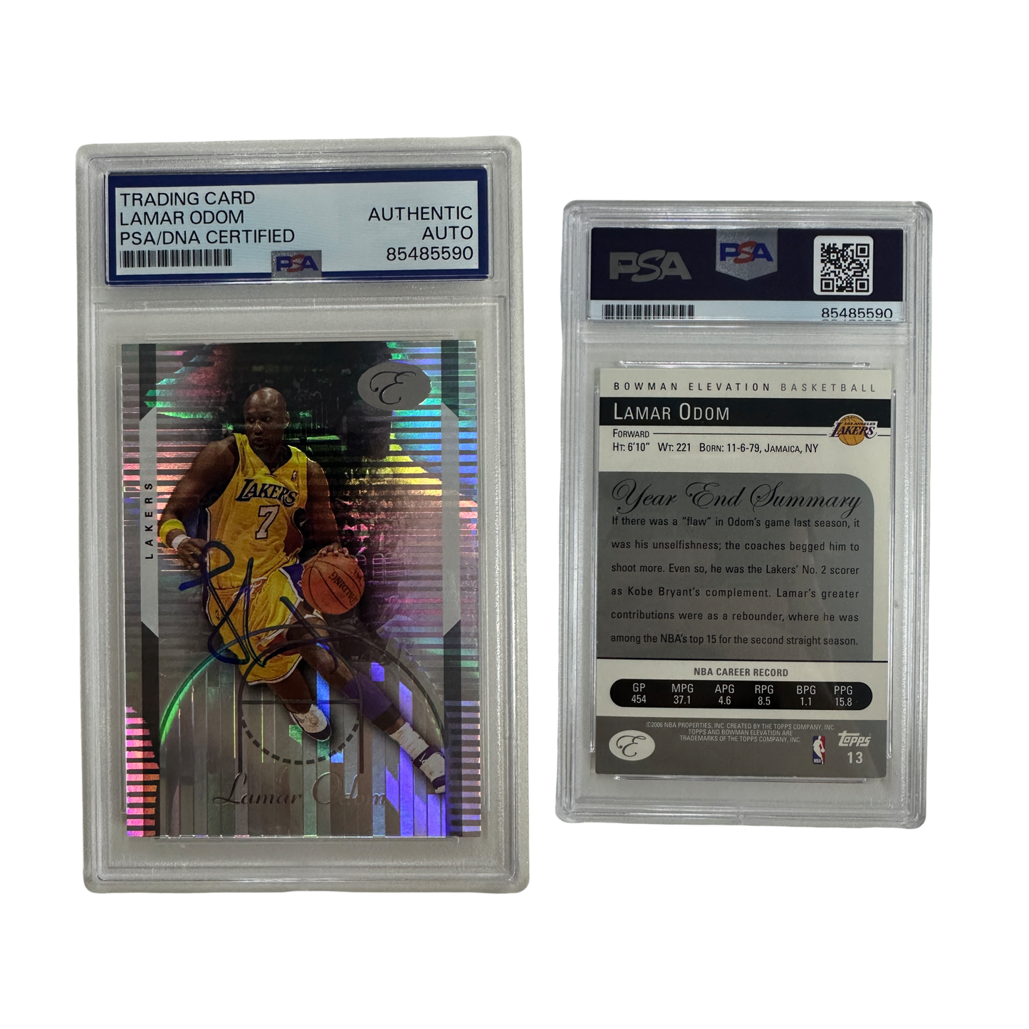 2006 Lamar Odom Autographed Topps Elevation Parallel #13 PSA Auto Authentic