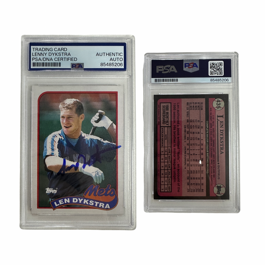 1989 Lenny Dykstra Autographed Topps #435 PSA Auto Authentic