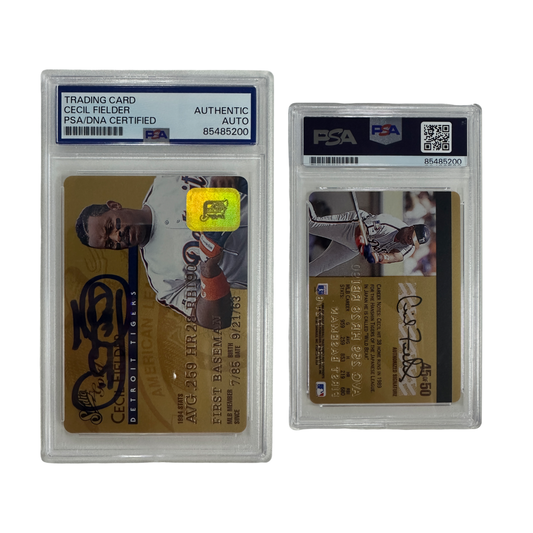 1995 Cecil Fielder Autographed Donruss Studio Gold #45 of 50 PSA Auto Authentic