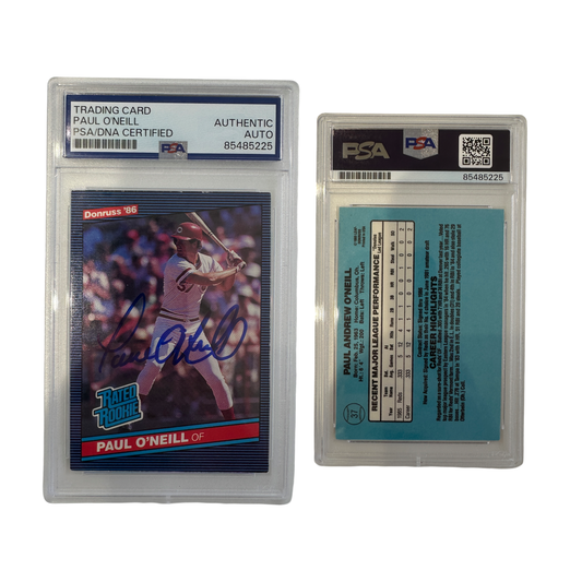 1986-87 Paul O'neill Autographed Leaf Donruss Rated Rookie #37 PSA Auto Authentic