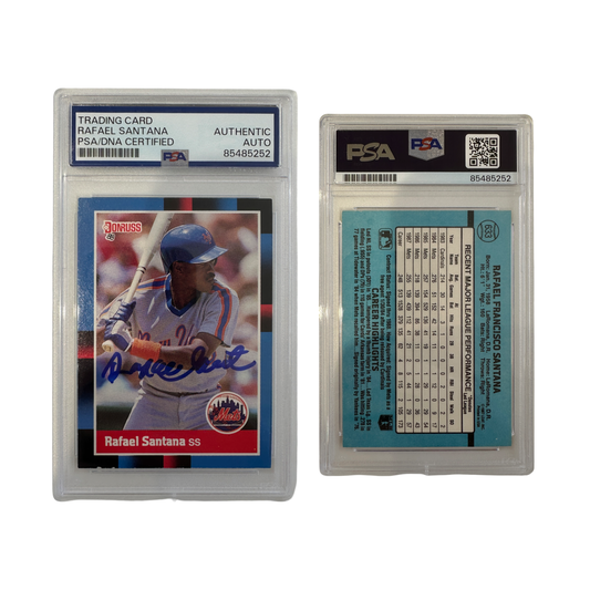 1987 Rafael Santana Autographed Leaf Donruss #633 PSA Auto Authentic