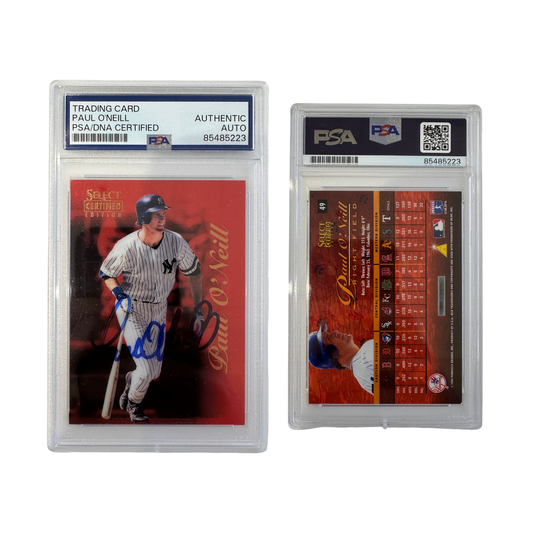 1996 Paul O'Neill Autographed Pinnacle Select Certified Edition Red #49 PSA Auto Authentic